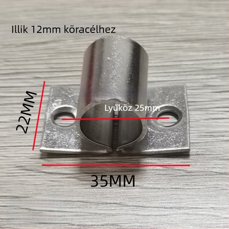 O-típusú ajtózár csattal, rozsdamentes acélból, modell 74, polírozott felület, modern minimalista stílus