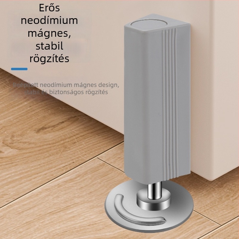 Talajszívó mágneses ajtóstop, modell 2568, ABS + rozsdamentes acél, automata működés, padlóra szerelhető, modern dizájn