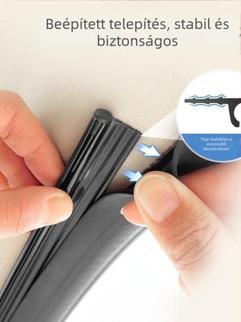 DIY autóablak árnyékoló kiegészítő készlet beépített csúszó sínnel, horgokkal és csattal, korlátozó