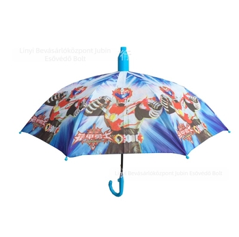 Gyermekeknek szóló esernyő vízálló tokban, rajzfilm mintával, 8 bordázat szerkezet, hosszú nyél, manuális nyitás, poliészter 190T, logó nyomtatva