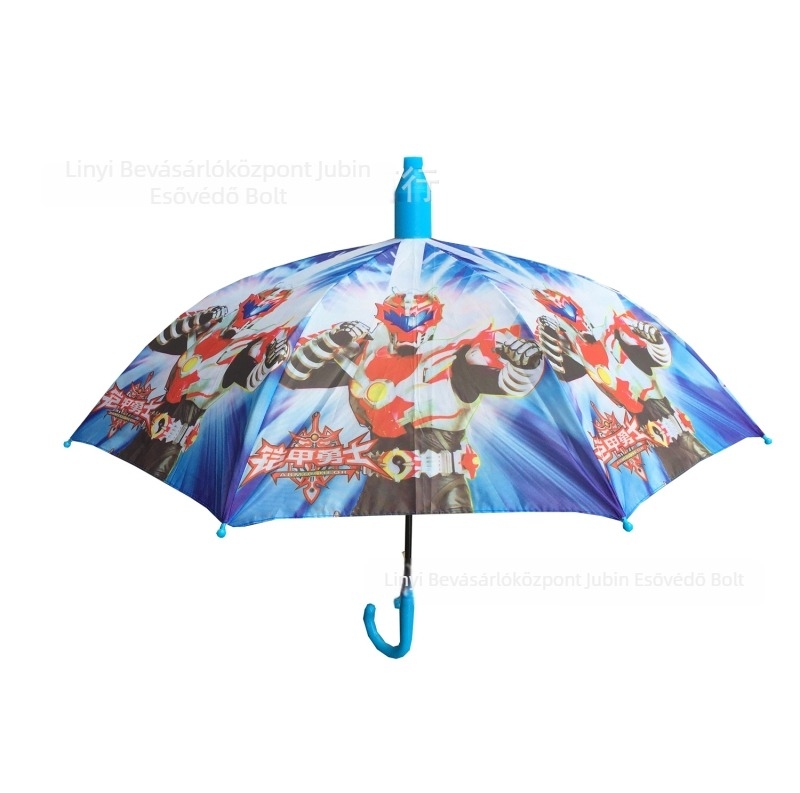 Gyermekeknek szóló esernyő vízálló tokban, rajzfilm mintával, 8 bordázat szerkezet, hosszú nyél, manuális nyitás, poliészter 190T, logó nyomtatva