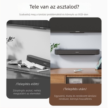 Fali polc szénacélból, vákuumos rögzítés, modern minimalista stílus, 1 réteg