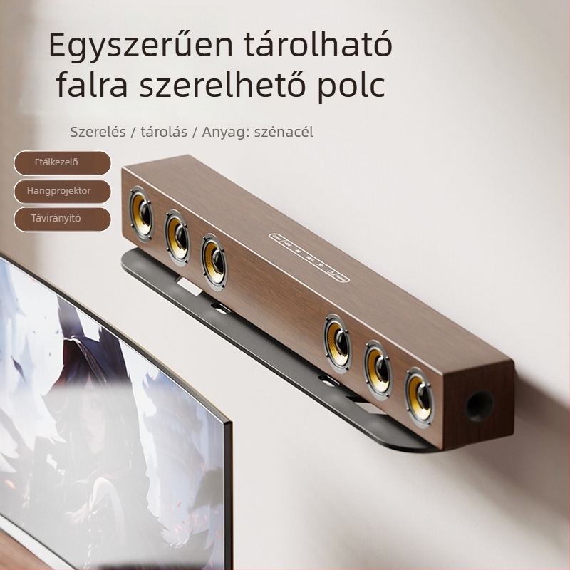 Fali polc szénacélból, vákuumos rögzítés, modern minimalista stílus, 1 réteg