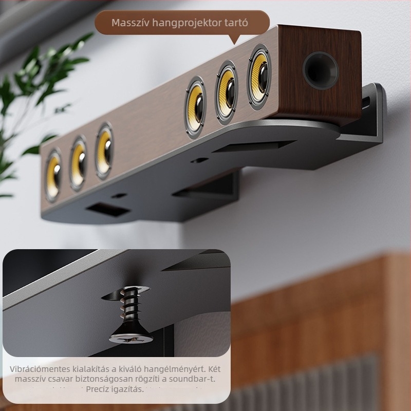 Fali polc szénacélból, vákuumos rögzítés, modern minimalista stílus, 1 réteg