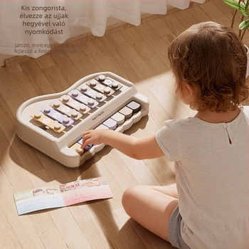 Műanyag nyolc hangú kézi zongorajáték babáknak és kisgyerekeknek – oktatási ütőhangszer a szülő-gyermek interakcióhoz és az érdeklődés fejlesztéséhez
