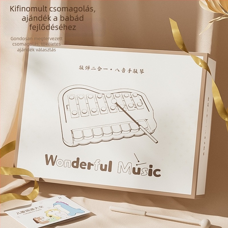 Műanyag nyolc hangú kézi zongorajáték babáknak és kisgyerekeknek – oktatási ütőhangszer a szülő-gyermek interakcióhoz és az érdeklődés fejlesztéséhez