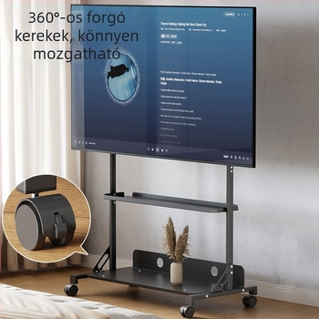 Padlóállvány televízióhoz, mozgatható, teleszkópos magasságállítás, teherbírás több mint 15 kg