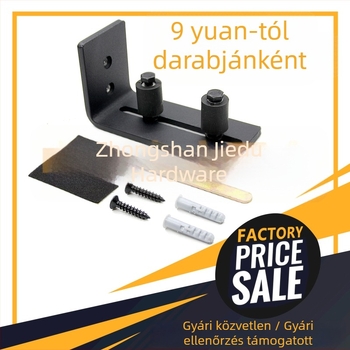 Pajtaajtó hardver: acélból, matt fekete felület, modell FL50503, nyolc az egyben telepítési lehetőségek, görgőknél kettős lyukú stopper