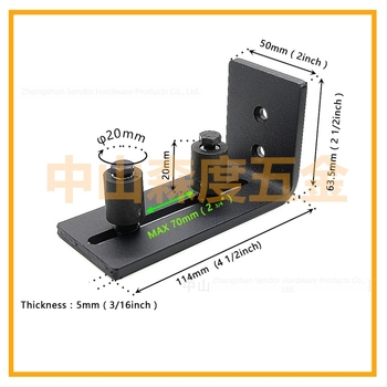 Pajtaajtó hardver: acélból, matt fekete felület, modell FL50503, nyolc az egyben telepítési lehetőségek, görgőknél kettős lyukú stopper