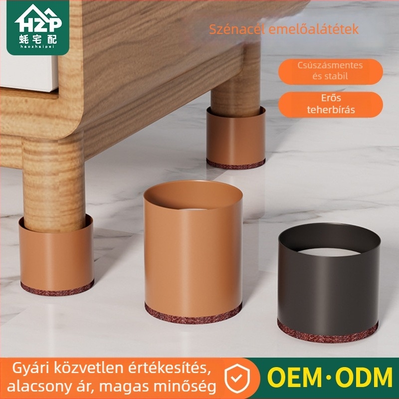 Szénacél horonyos lábvédő kanapé- és asztallábakhoz, négyszögletes forma, csúszásmentes, 2 cm magasságú, modern minimál stílus