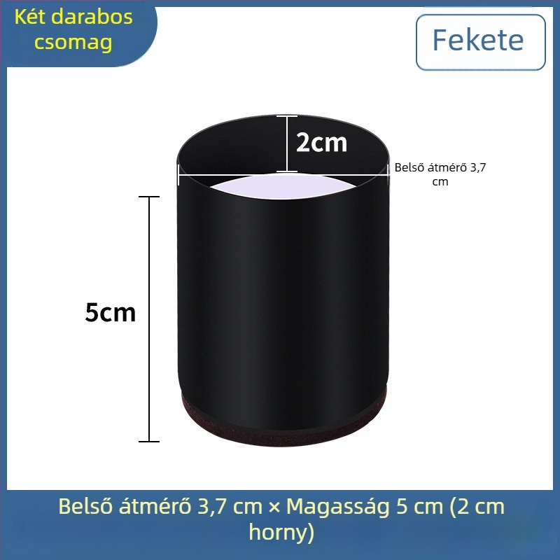 Szénacél horonyos lábvédő kanapé- és asztallábakhoz, négyszögletes forma, csúszásmentes, 2 cm magasságú, modern minimál stílus