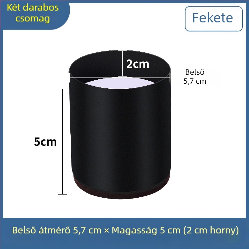 Szénacél horonyos lábvédő kanapé- és asztallábakhoz, négyszögletes forma, csúszásmentes, 2 cm magasságú, modern minimál stílus