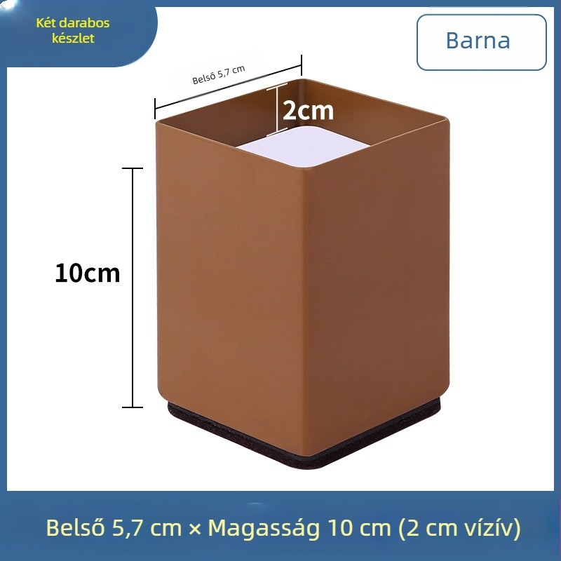 Szénacél horonyos lábvédő kanapé- és asztallábakhoz, négyszögletes forma, csúszásmentes, 2 cm magasságú, modern minimál stílus