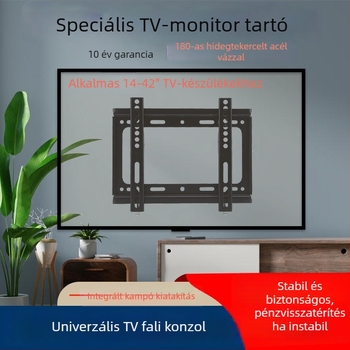 TV-szerelő konzol B27, megerősített vas falra szerelhető tartó, terhelhetőség >15 kg, tömeg 567 g