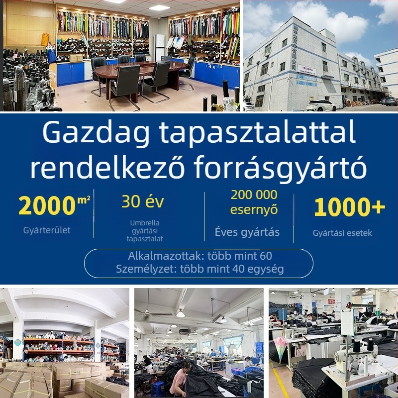 Gyerekeknek készített összecsukható esernyő személyre szabható szöveges logóval - 6 bordás váz, alumínium cső, poliészter szövet, kézi nyitás-zárás.