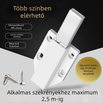 Garderob ajtó rejtett nyomó-nyitó mechanizmus rugóval, falra szerelhető Ct-01, modell 1626, anyag: műanyag mágneses rugó, manuális vezérlés