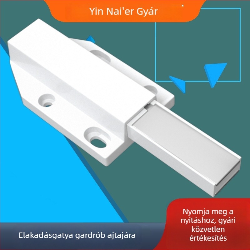 Garderob ajtó rejtett nyomó-nyitó mechanizmus rugóval, falra szerelhető Ct-01, modell 1626, anyag: műanyag mágneses rugó, manuális vezérlés