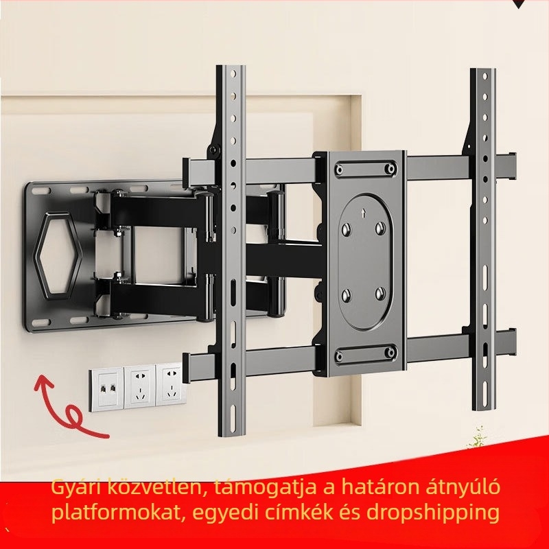 CH-580 falra szerelhető TV-tartó, terhelhetőség több mint 15 kg, hidegen hengerelt acélból, mechanikus beállítású, univerzális televíziókhoz és monitorokhoz