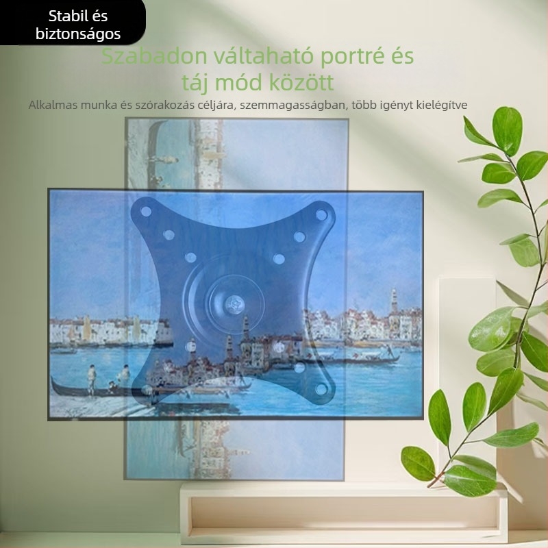 D01X Fali monitorállvány, teljesen fémből, 12–27 hüvelykes kijelzőkhöz, forgó és dönthető, 2025-ös megjelenés