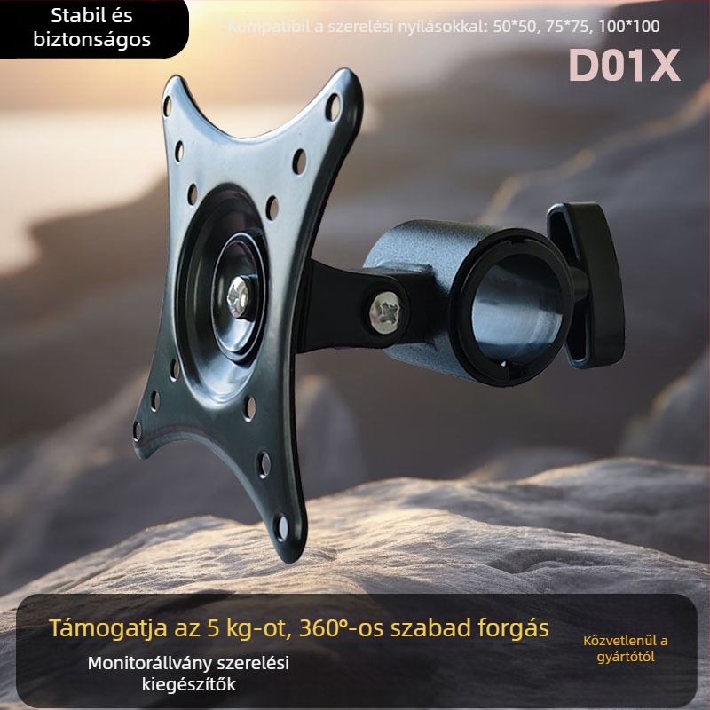 D01X Fali monitorállvány, teljesen fémből, 12–27 hüvelykes kijelzőkhöz, forgó és dönthető, 2025-ös megjelenés
