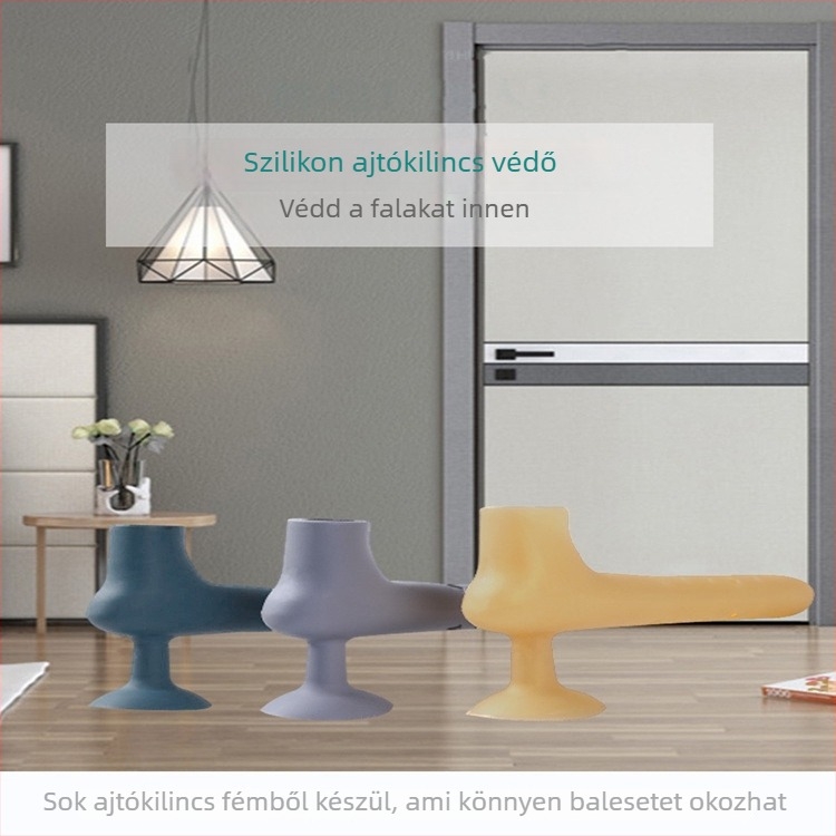 Szilikon ütközésgátló ajtóstop, dermabraziós felülettel, standard felépítés, manuális működtetés