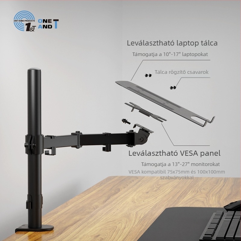 Monitorkar állvány mechanikus forgatással – ergonómikus, magasságállító, modell M074-b, márka One acre and three cents of land
