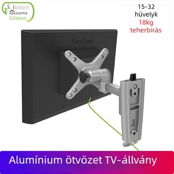 Gibbon L03 falra szerelhető TV tartó alumínium ötvözetből, hajtogatható, teherbírás 18 kg