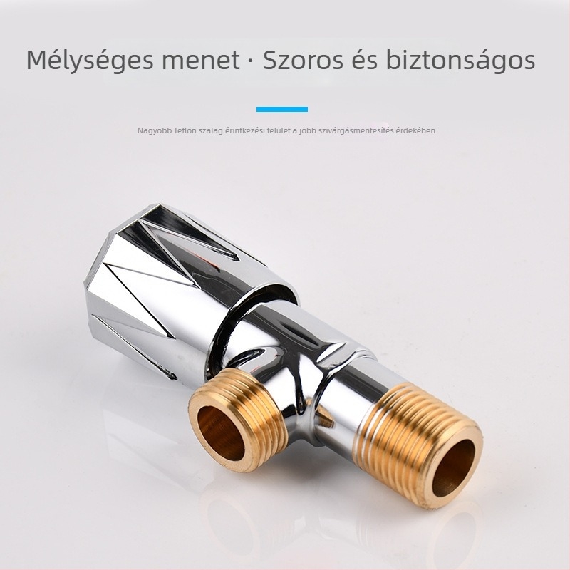 Réz háromszögletű szelep, modell 7011ab, falba épített telepítés, belső átmérő 4 pont, normál nyomás