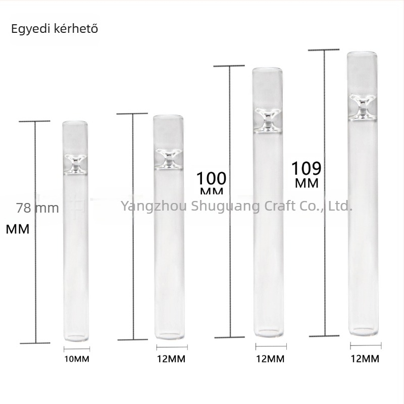 DW üvegpipa Og001, magas boroszilikat üveg, átlátszó, egyenes kialakítás, 1000 db kartononként