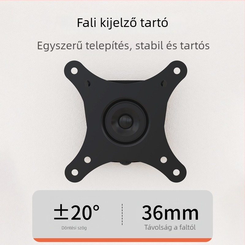 Fali monitorállvány — kompakt és tartós, forgatható és állítható; Anyag: hidegen hengerelt acél; Modell: D13F; Súly: 2000 g