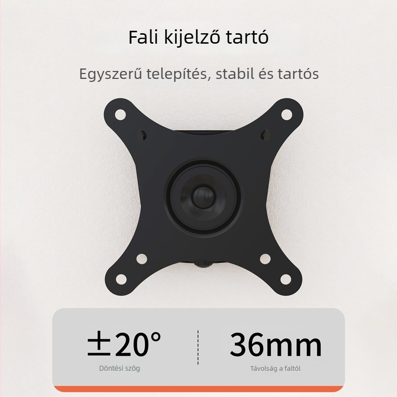 Fali monitorállvány — kompakt és tartós, forgatható és állítható; Anyag: hidegen hengerelt acél; Modell: D13F; Súly: 2000 g