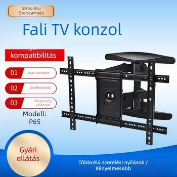 Universális falra szerelhető TV-tartó, forgó teleszkópos kar, kihúzható, hidegen hengerelt acélból