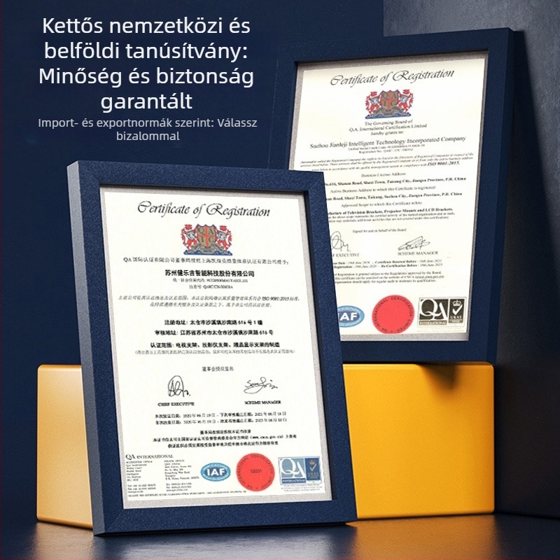 Hatkarú forgó falra szerelhető televíziótartó, 90°-os vízszintes/függőleges váltás; acél hidegen hengerelt + ABS konstrukció.