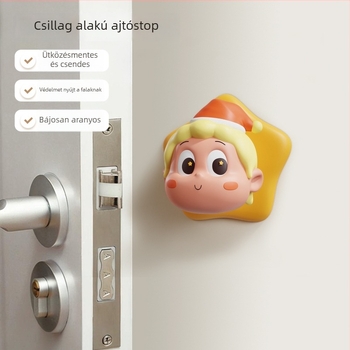Csillag alakú ajtóütközés-gátló ragasztó stopper, PVC-anyagú, ragasztóval szerelhető, standard felépítés, modern minimalista stílus