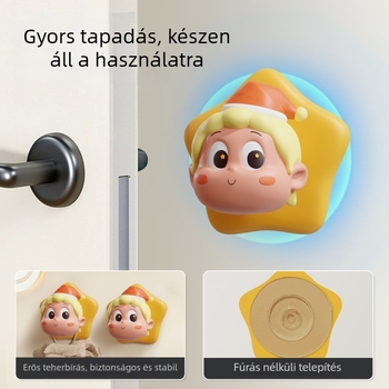 Csillag alakú ajtóütközés-gátló ragasztó stopper, PVC-anyagú, ragasztóval szerelhető, standard felépítés, modern minimalista stílus