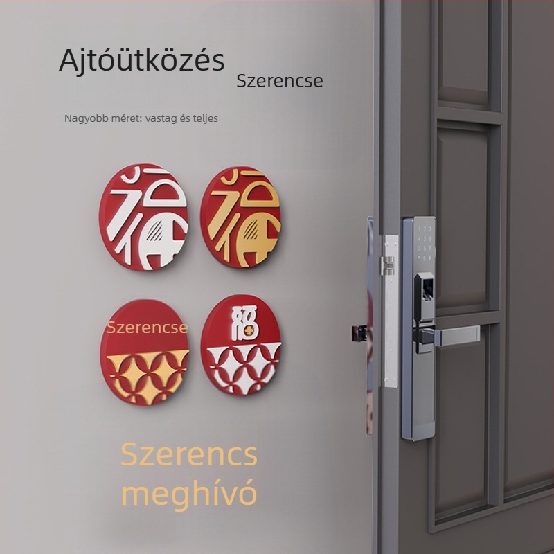 FUZST szilikonból készült anti-koccanó mágneses párna hűtőszekrényhez, öntapadós rögzítés, modell FUZST, Fu-karakter dizájn