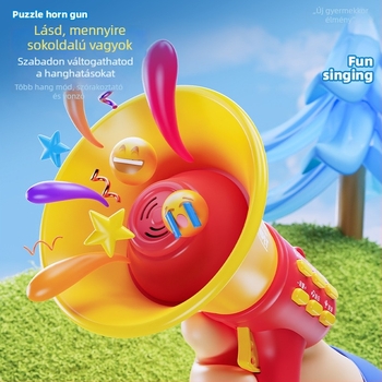 Oktatási célú gyerekeknek szóló hangszóró felvétellel és hangváltoztatással – műanyag játék, interaktív kapaszkodó játék, licencelt magánmárka