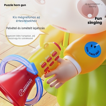 Oktatási célú gyerekeknek szóló hangszóró felvétellel és hangváltoztatással – műanyag játék, interaktív kapaszkodó játék, licencelt magánmárka