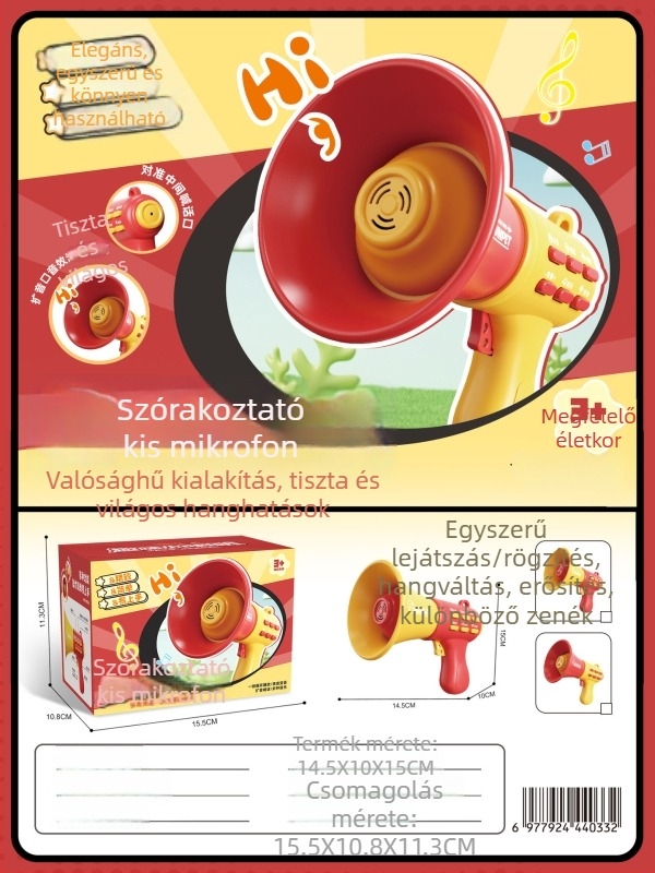 Oktatási célú gyerekeknek szóló hangszóró felvétellel és hangváltoztatással – műanyag játék, interaktív kapaszkodó játék, licencelt magánmárka