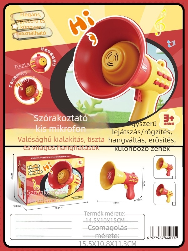 Oktatási célú gyerekeknek szóló hangszóró felvétellel és hangváltoztatással – műanyag játék, interaktív kapaszkodó játék, licencelt magánmárka