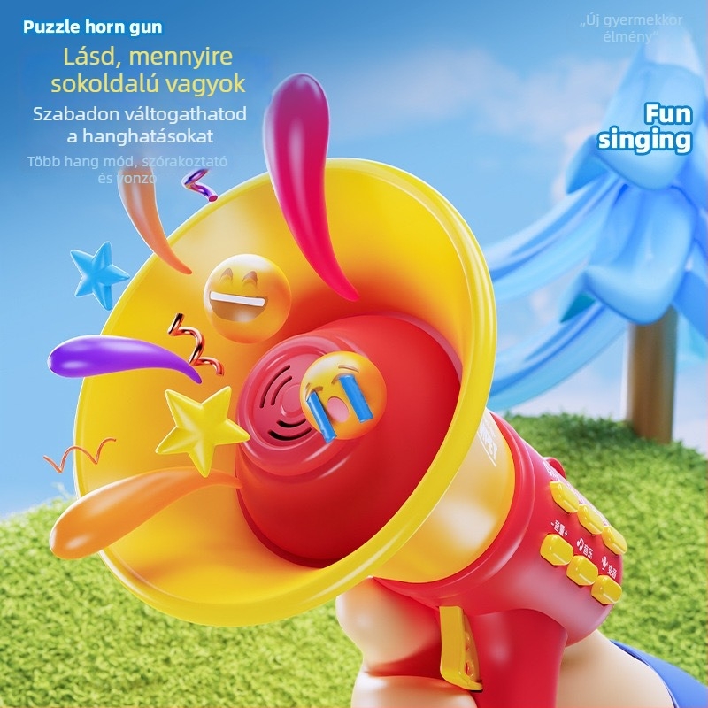 Oktatási célú gyerekeknek szóló hangszóró felvétellel és hangváltoztatással – műanyag játék, interaktív kapaszkodó játék, licencelt magánmárka