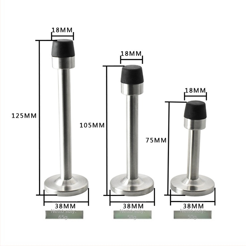 Rozsdamentes acél ajtó felső stopper, modell 913, falra szerelhető, felület drótszövésű
