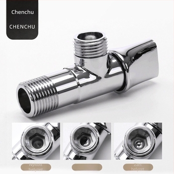 Réz vízmelegítő gömbcsap, nagy áramlású, menetes csatlakozás, forró és hideg víz, zuhanyrendszer