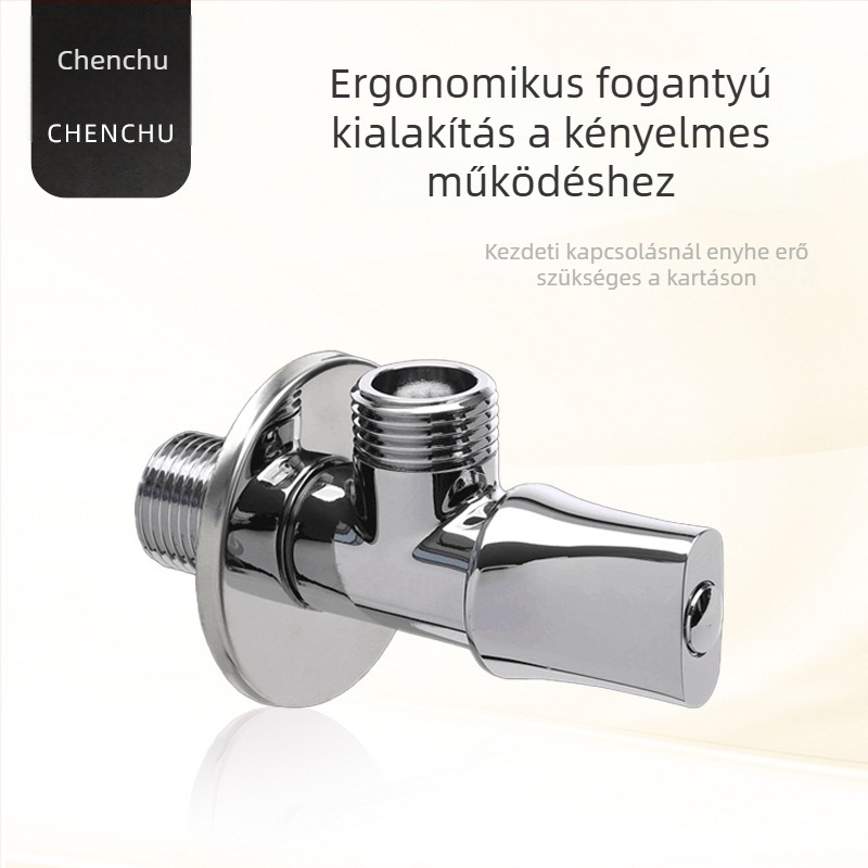 Réz vízmelegítő gömbcsap, nagy áramlású, menetes csatlakozás, forró és hideg víz, zuhanyrendszer