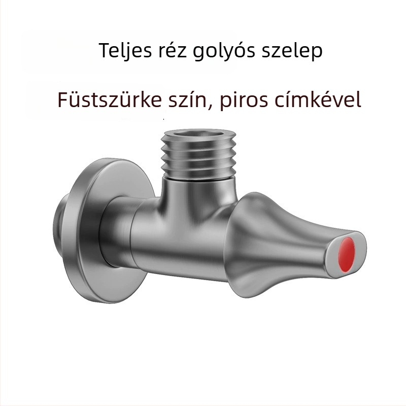 Réz vízmelegítő gömbcsap, nagy áramlású, menetes csatlakozás, forró és hideg víz, zuhanyrendszer