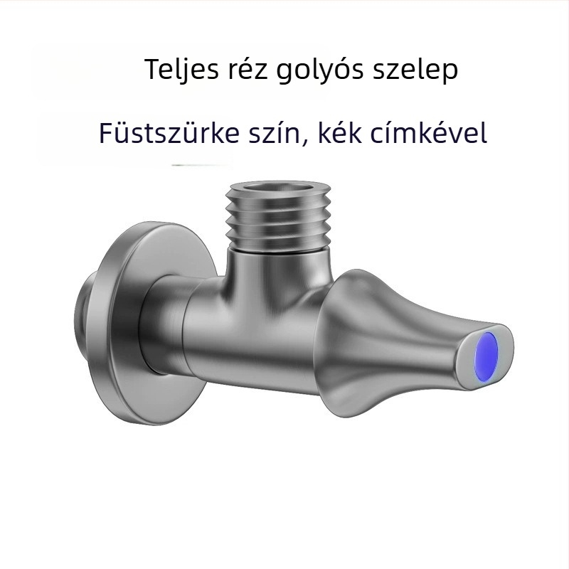 Réz vízmelegítő gömbcsap, nagy áramlású, menetes csatlakozás, forró és hideg víz, zuhanyrendszer