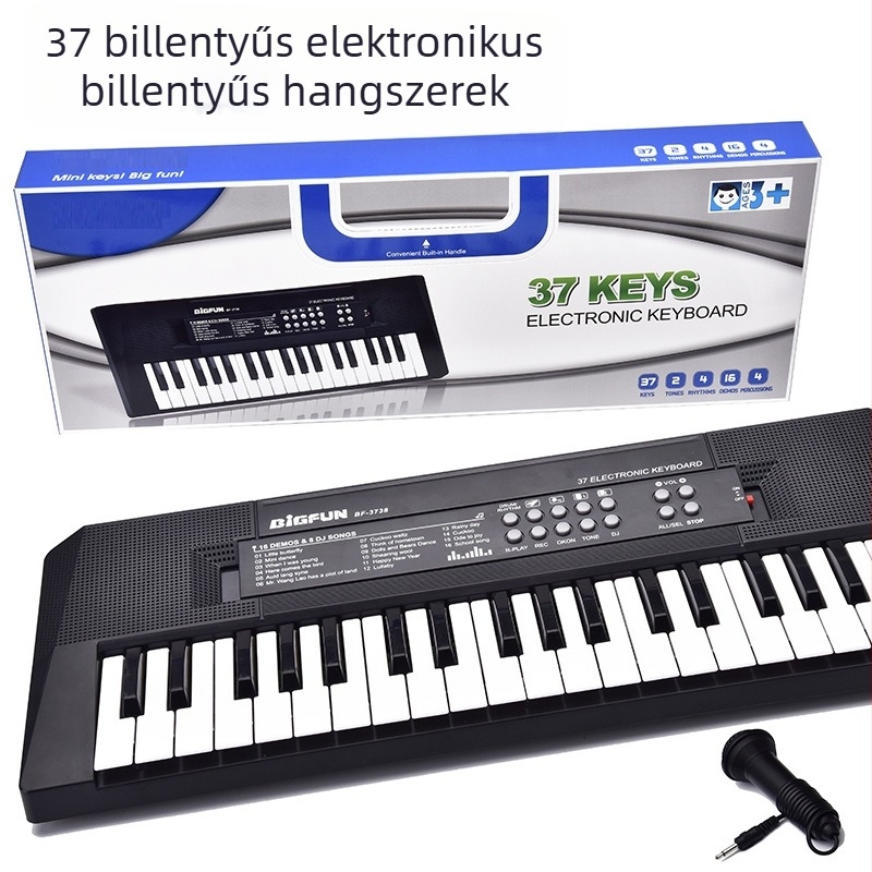 Elektronikus orgona játék gyerekeknek 4-6 éveseknek, műanyag kivitel, 3C játék, színes dobozos csomagolás