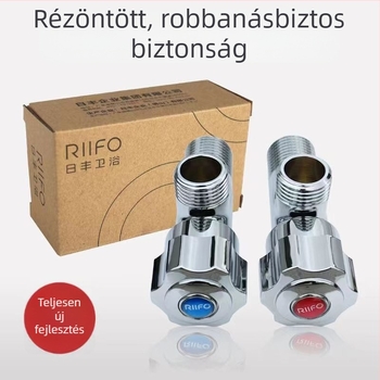 Rifeng sárgaréz meleg–hideg oldalsó szelep, Modell 1056 – universal a vízmelegítőkhöz és a WC-khez
