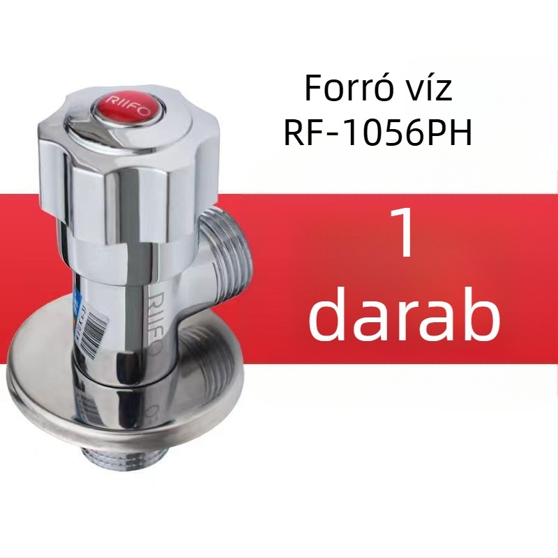 Rifeng sárgaréz meleg–hideg oldalsó szelep, Modell 1056 – universal a vízmelegítőkhöz és a WC-khez
