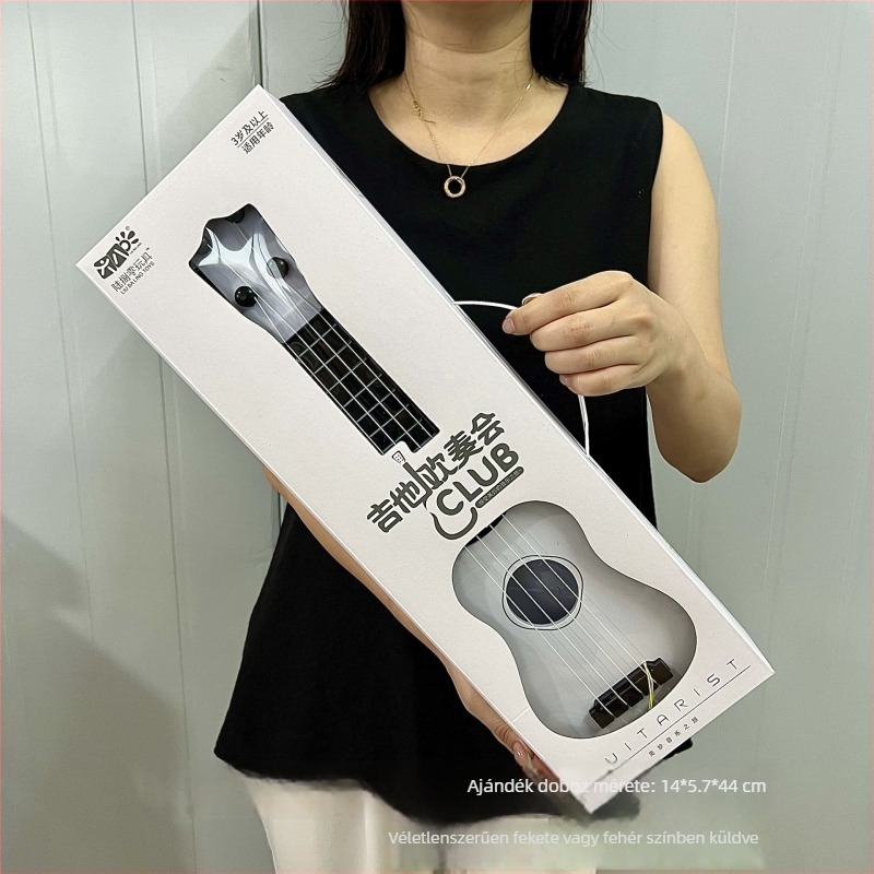 Gitár formájú rajzfilm zenélő játék gyerekeknek, korai oktatási hangszer, interaktív játék, érzelmi, látási és kognitív fejlődés 4–6 éveseknek